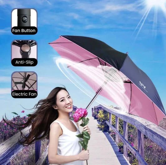 2-in-1 Fan Umbrella | مروحة ومظلة في آن واحد ☂️🌀